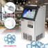  US Direct  ZOKOP 120v 495w 150lbs 68kg 24h Ice Maker With Transparent Cover 24lbs Large Capacity Stainless Steel Ice Machine silver