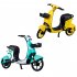 1 10 Urban Sharing Electric Bicycle With Light Simulation Alloy E bike With Helmet Model Ornaments For Decoration yellow