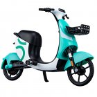 1/10 Urban Sharing Electric Bicycle With Light Simulation Alloy E-bike With Helmet Model Ornaments For Decoration blue