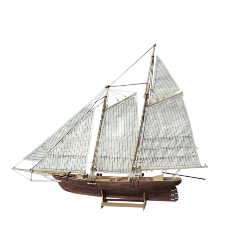 1:120 DIY Wooden Assembly Sailing Ship Model Classic Sailing Boat Laser Cutting Process Puzzle Toys as shown