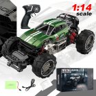 1:14 Remote Control Car Off-road Climbing High Speed Alloy Vehicle Drift Racing Rc Car Toy Gifts For Children Green 1 battery
