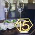 1 15 Hexagon Table Number Signs Acrylic Mirror Number Symbols for Wedding Party Decoration Silver