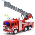 1:16 Scale 10.5-inch Fire  Truck  Toy With Lights Sounds Friction Powered Car With Water Pump Siren Extension Ladder For Young Children Fire sprinkler
