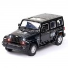 1:32 Simulation SUV Police Car Model Light Sound Effect Doors Open Alloy Pull Back Auto Toy Gift Collection black