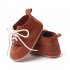 1 Pair Baby Girls Boys Toddler Shoes Non slip Wear resistant Soft Sole Lace Up Solid Color Sneakers coffee 3 6M Bottom length 11cm