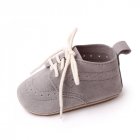 1 Pair Baby Girls Boys Toddler Shoes Non-slip Wear-resistant Soft Sole Lace Up Solid Color Sneakers grey 9-12M Bottom length 13cm