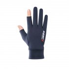 1 Pair Fishing Gloves Outdoor Fishing Protection Anti-slip Half Finger Sports Fish Equipment Three fingers navy_One size