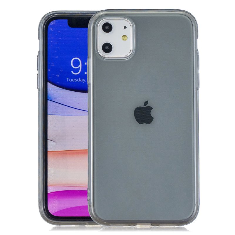 for iPhone 11 / 11 Pro / 11 Pro Max Clear Colorful TPU Back Cover Cellphone Case Shell Black