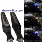 1 Pair Motorcycle Accessories Ecg Wave Type Flow Mode Led Turn Signal Lights Yellow+blue