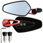 1 Pair <span style='color:#F7840C'>Motorcycle</span> Handle Bar End Side <span style='color:#F7840C'>Mirror</span> Rearview Rear View for MSX125 red