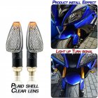 1 Pair Motorcycle Light E-mark Certified Long Short 14led Turn Signal Light Lattice shell/clear lens