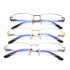 1 Pair Of Anti blue Light Business  Glasses Half Frame Glasses Metal Frame Fashion Eyewear