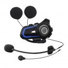 1 set Motorcycle Helmet Bluetooth-compatible Headset S2 Double Intercom Headphones Hands-free blue