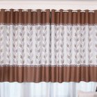 100*200cm Blackout Curtain Floral Print Perforated Drapes for Living Room Bedroom Balcony Decor Coffee color_100*200cm (W*H)