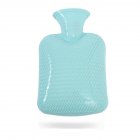 1000ml Hot  Water  Bottle, Classic Solid Color Thick Silicone Rubber Bag, Explosion-proof Anti-scalding Injection Style Hand Warmers Sky blue