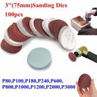 100Pcs 3 Inch 75mm Sandpaper Sander Disc Mix Sanding Polishing Pad 80-3000 grits 1 pack (3 inch 100 pieces (80-3000 mesh))