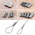 100pieces Fish Crimps Copper Alloy Pipe Fishing Line Tube Fitted Line Clip Tube Fishing Tackle Double tube  small  set Steel wire clamp   copper pipe