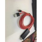 1080P 6ft 8 Pin Apple Interface to HDMI TV AV <span style='color:#F7840C'>Adapter</span> Cable for iPhone 6 6S 7 8 Plus X red