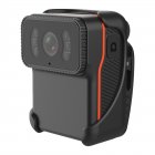 1080p 200m Pixels Full Hd Wifi  Camera, Mp4 Format Dv Action Cam Law Enforcement Recorder, 900mah Video Night Vision 256g Black+orange edge