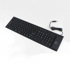 109-key Usb Silicone Soft Keyboard Waterproof Wire Control Portable Flexible Foldable Keyboard Compatible For Windows Vista black