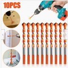 10pcs 6mm Ultimate Drill Bits Multifunctional High Hardness Wear-resistant For Ceramic Glass Punching Hole Working 10pcs