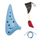 12 Holes Plastic Alto C Ocarina <span style='color:#F7840C'>Flute</span> for Music Lover and Beginner blue