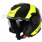 LS2 OF570 Helmet Dual Lens Half Covered Riding Helmet for Women and Men Motorcycle Helmet Casque Black and yellow / bunting XXL