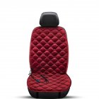 12V Heating Car Seat Cover Front Seat Cushion Plush Heater Winter Warmer Control Electric Heating Protector Pad Love Wine Red-Single Seat