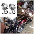 12v Universal Chrome Color ABS Motorcycle Fog Lights Headlight Lamp 1 pair