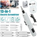 13 In 1 Electric Screwdriver Drill Kit Mini Multifunction Cordless Rechargeable Power Tool With Drill 13pcs/set