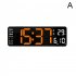 13 Inch Large Led Digital Wall Clock Simple Hanging Remote Display Pendulum Temperature Clock White shell yellow light
