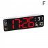 13 Inch Large Led Digital Wall Clock Simple Hanging Remote Display Pendulum Temperature Clock White shell yellow light