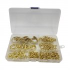 136pcs Ceiling Cups Hooks Assortment Kit Copper Plated Screw Hooks Hardware Set Question Mark Hook Hanger as shown in the picture