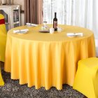 140cm Solid Table Cloth Round Satin Tablecloth Wedding Party Restaurant Home Table Cover  golden_Round 140cm
