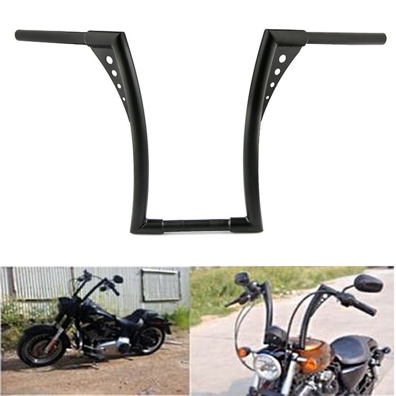 14in Motorcycle Rise Ape Hanger Handlebar For Sportster XL 883 1200 FLST  black_14 inch