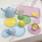 14pcs Tea Party Set For Little Girls Kitchen Utensils Tableware Metal Princess Tea Party Set Pretend Play Toys