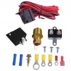 15pcs Car Electric Cooling Fan Thermostat Kit Temp Sensor Temperature Switch 12V 50A 5-pin RELAY KIT  5-pin 200-185 switch