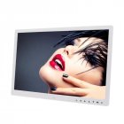 17 Inch HD Digital Photo Frame Electronic Album Touch Buttons Video Player with <span style='color:#F7840C'>Clock</span> Calendar White EU plug