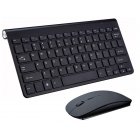 2.4G Wireless Keyboard Mouse Set Mini Multimedia Keyboard Mouse Combo Set for Notebook Laptop Mac Desktop PC  black
