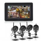 2 4GHz Wireless Digital Security Video System has a 7 Inch LCD 4 Channel Monitor  4x Cameras  Night Vision and has Remote Control Support