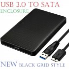 2.5 Inch Hard Drive Enclosure SATA HDD/SSD Caddy Case to USB 3.0 for LAPTOP DVR black