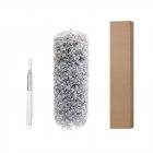 2.5m Microfiber Telescopic Brush Household Dust <span style='color:#F7840C'>Cleaning</span> Tool Ceiling Duster 1.3m, gray and white gypsophila, packed in kraft carton