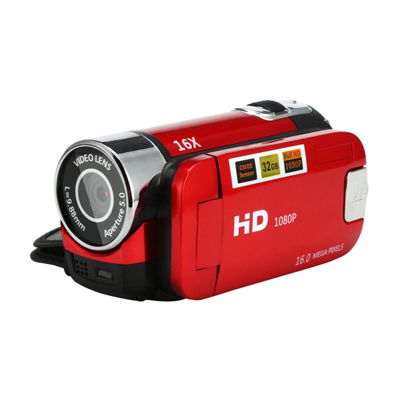 2.7 inch LCD Screen 16X Digital Zoom Video Camcorder HD Handheld Digital Camera  red US plug