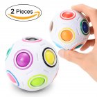 [US Direct] 2 Pcs Magic Rainbow Ball Challenging Puzzle Cube Fidget Toy for Children/Adults