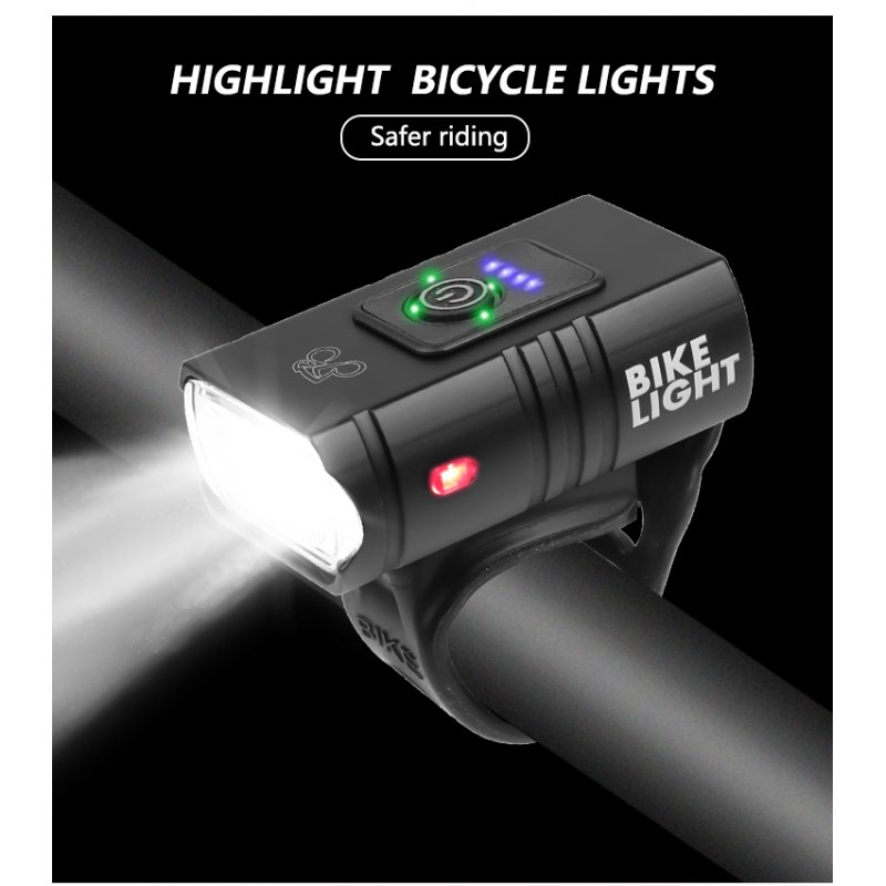 2 T6 LED Bicycle Light High Brightness USB Rechargeable Bike Light Flashlight for Outdoor White light_Model Z-03A