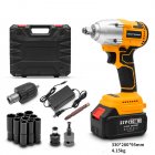 2-in-1 21v 3000mah Cordless Impact Wrench Screwdriver 3ah Fast Charging Battery With Led Indicator yellow