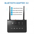 2-in-1 CSR Audio Adapter Bluetooth 5.0 Wireless Receiving and Transmittin black