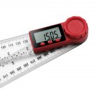 2-in-1 Transparent Digital Angle Ruler Protractor Angle Finder Vernier Caliper Measuring Tool 0-200mm