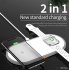 2 in 1 Wireless Charger for Apple iPhone iWatch AirPods Safety and Fast Charging Portable Charger Travel Power Supply white