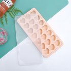 21 Grids Ice Block Mold Heart Shape Ice Tray Silicone DIY Handmade Ice Cream Chocolate Making Mould with Lid Pink